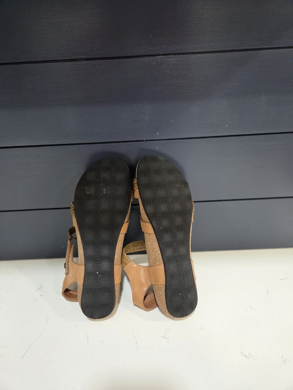 Taos Trulie Braided Strap Comfort Sandals In Camel Arch Support Size 10 - Picture 6 of 10